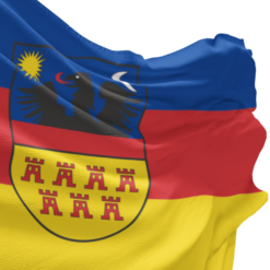 Fahne mit dem historischen Wappen von Siebenbürgen