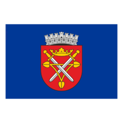 Fahne mit dem Wappen von Hermannstadt in Siebenbürgen