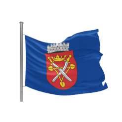 Fahne mit dem Wappen von Hermannstadt in Siebenbürgen