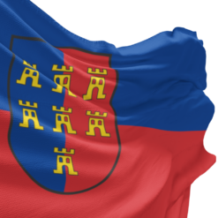 Fahne mit dem Wappen der Siebenbürger Sachsen