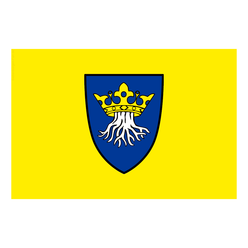 Wappen von Kronstadt auf gelbem Grund