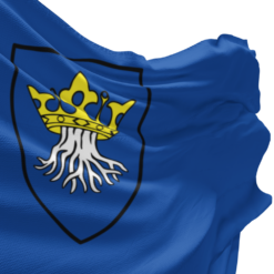 Wappen von Kronstadt auf blauem Grund