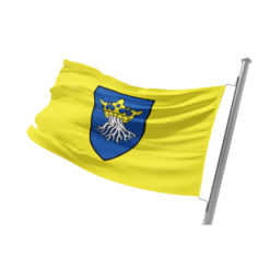 Wappen von Kronstadt auf gelbem Grund