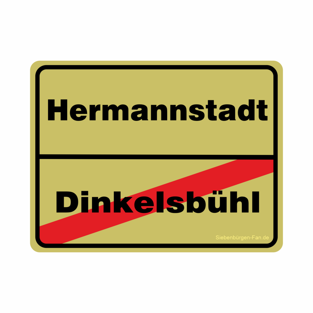 Aufkleber Ortsschild Dinkelsbühl-Hermannnstadt