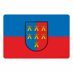 Aufkleber mit dem Wappen der Siebenbürger Sachsen auf blaurotem Grund