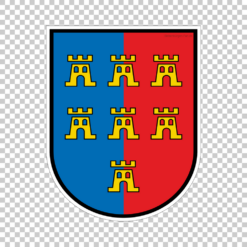 Aufkleber Hinterglas mit dem Wappen der Siebenbürger Sachsen